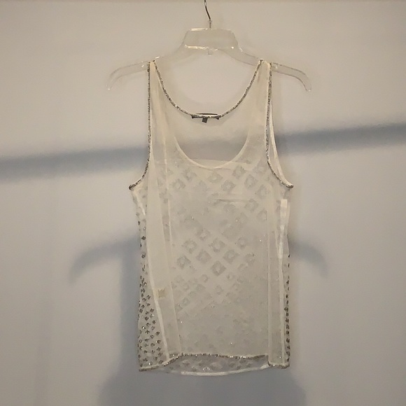 White / Silver  Sequence Top - Picture 2 of 5